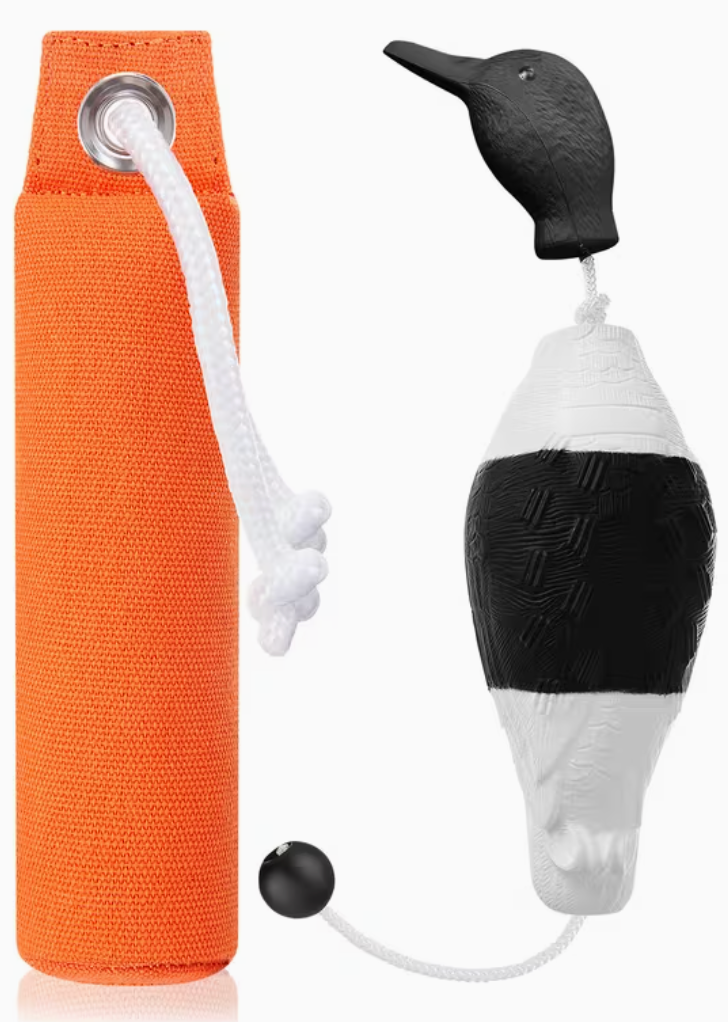 Dog Training Dummy Set – Floating Bumper & Dove Decoy for Retriever Land & Water Training